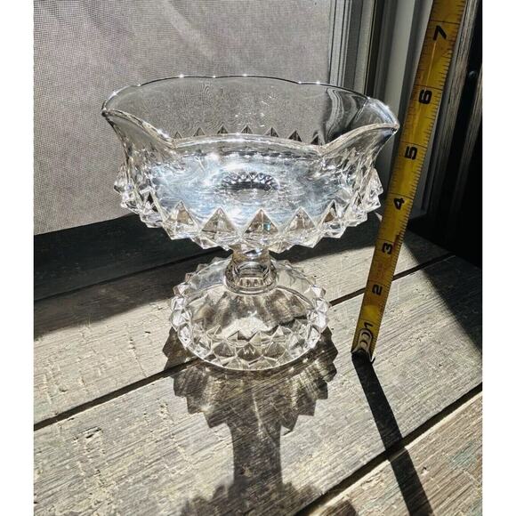EAPG Bryce Bros Amazon Sawtooth Footed Compote Scallop Rim Early American 1890's - Picture 15 of 16